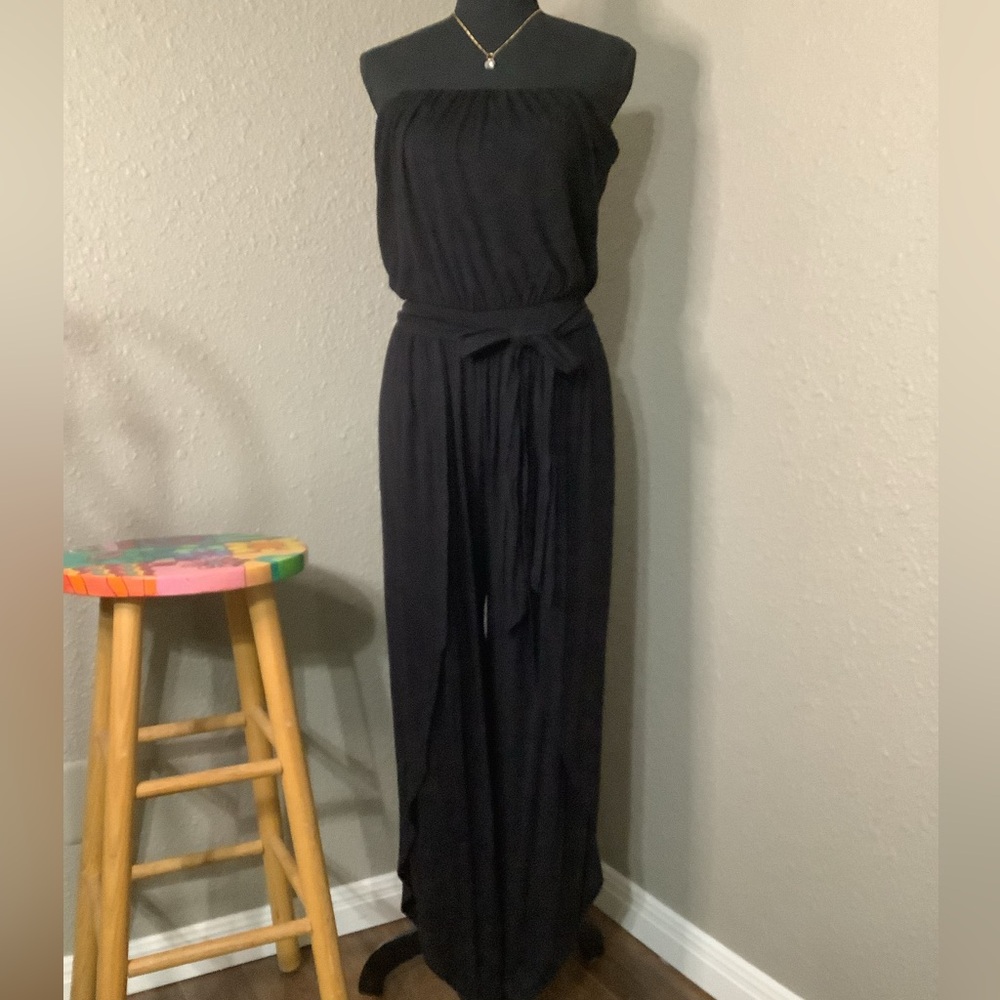 BLUEHEAVEN Waterfall Leg Jumpsuit with Waist‎ Tie